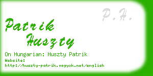 patrik huszty business card